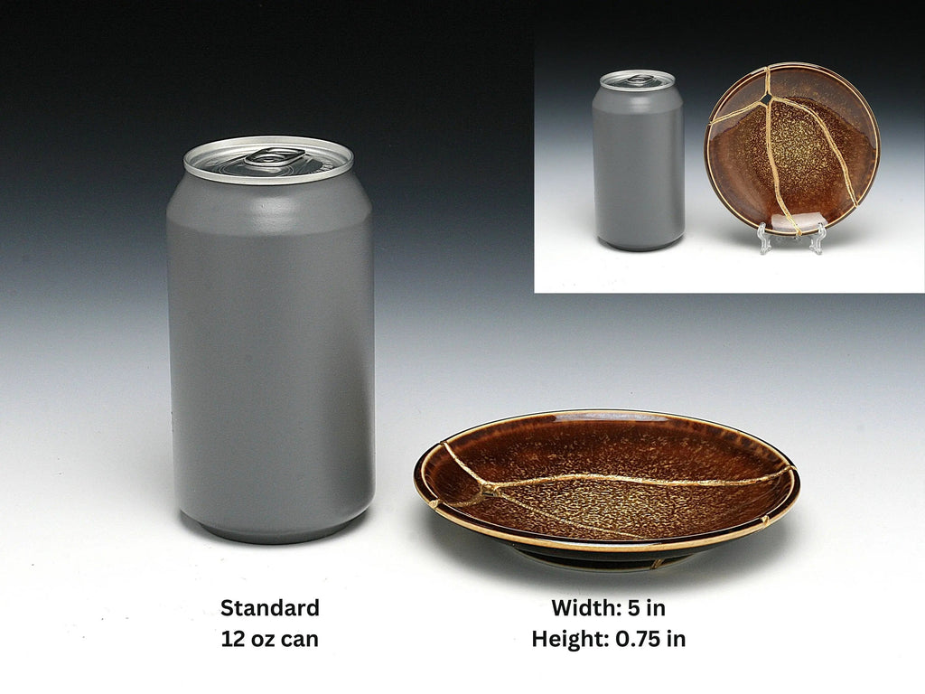 Medium Brown Kintsugi Plate