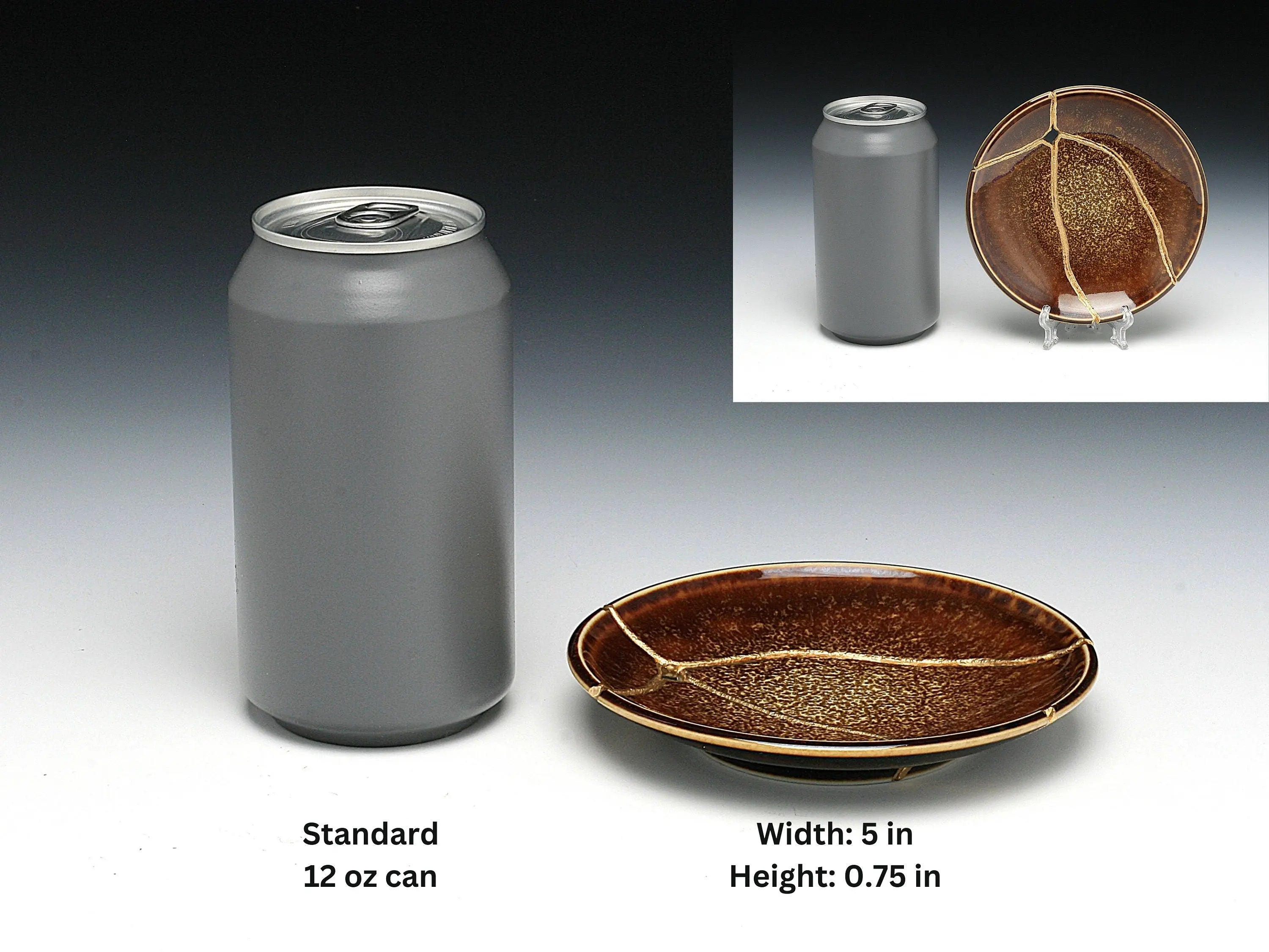Medium Brown Kintsugi Plate