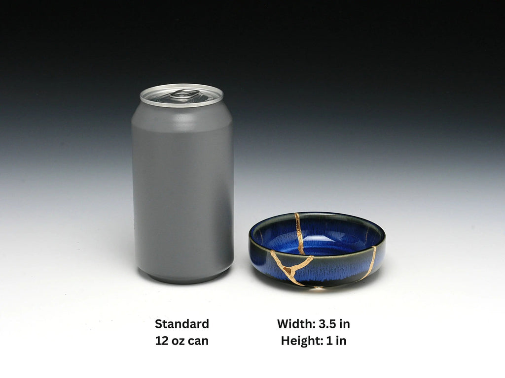 Small Dark Blue Kintsugi Dish