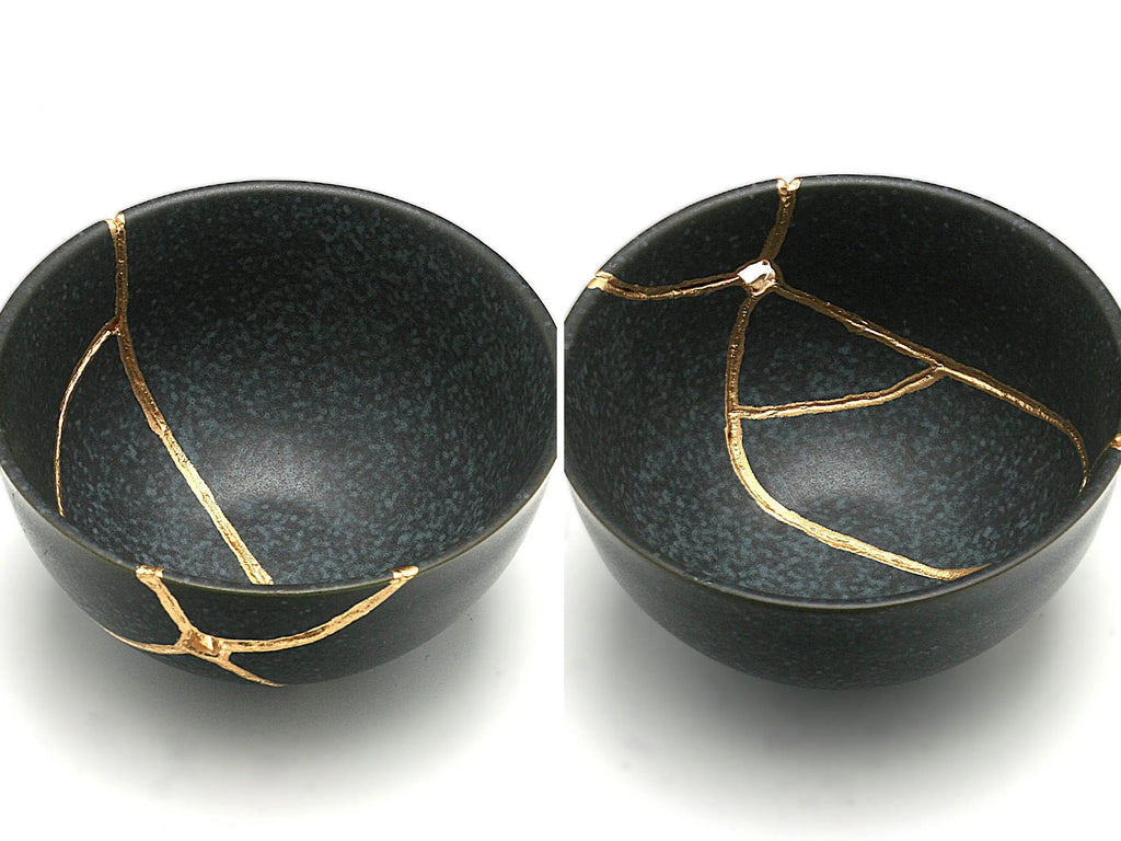 Small Black Kintsugi Teacup