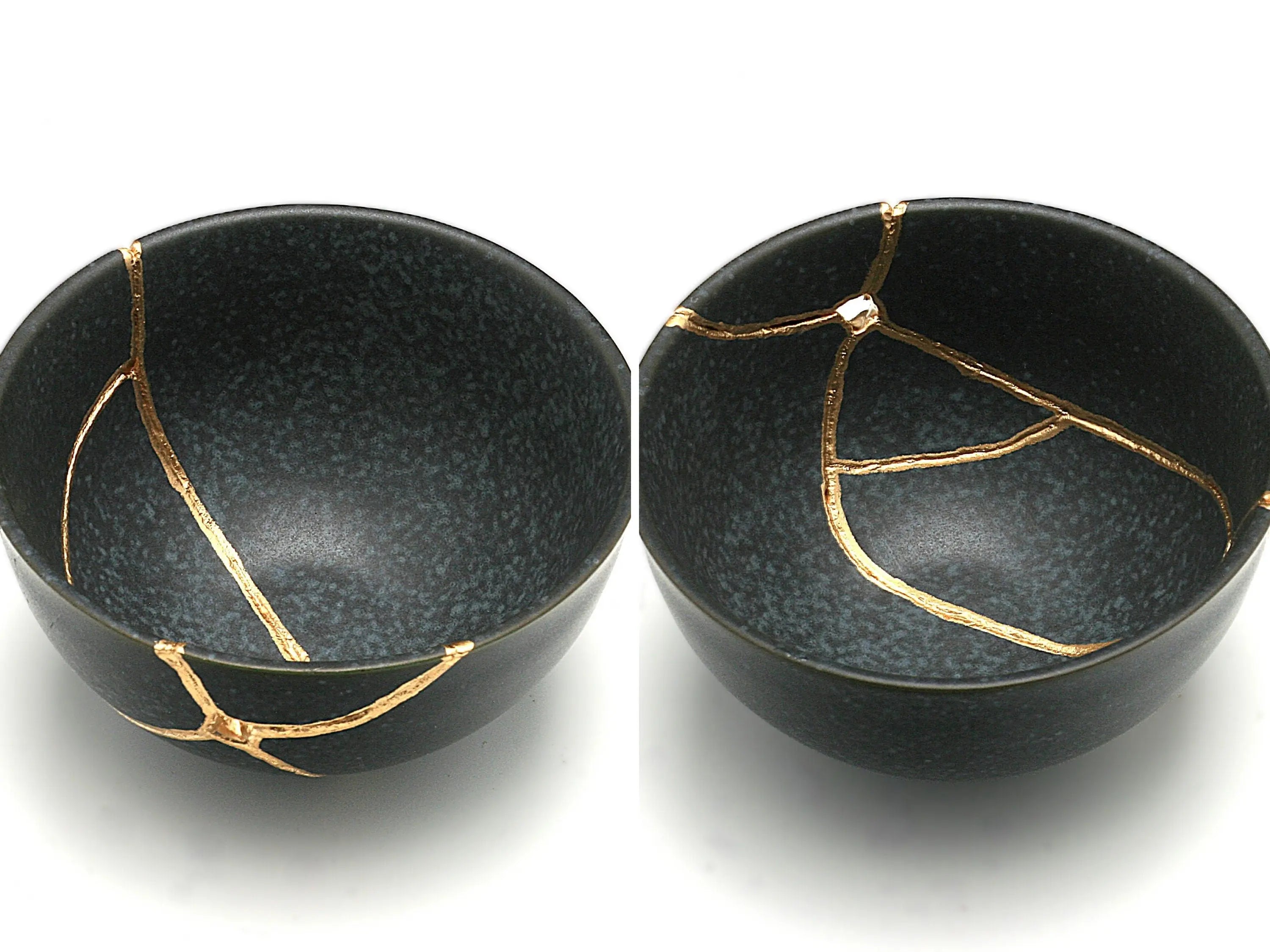 Small Black Kintsugi Teacup