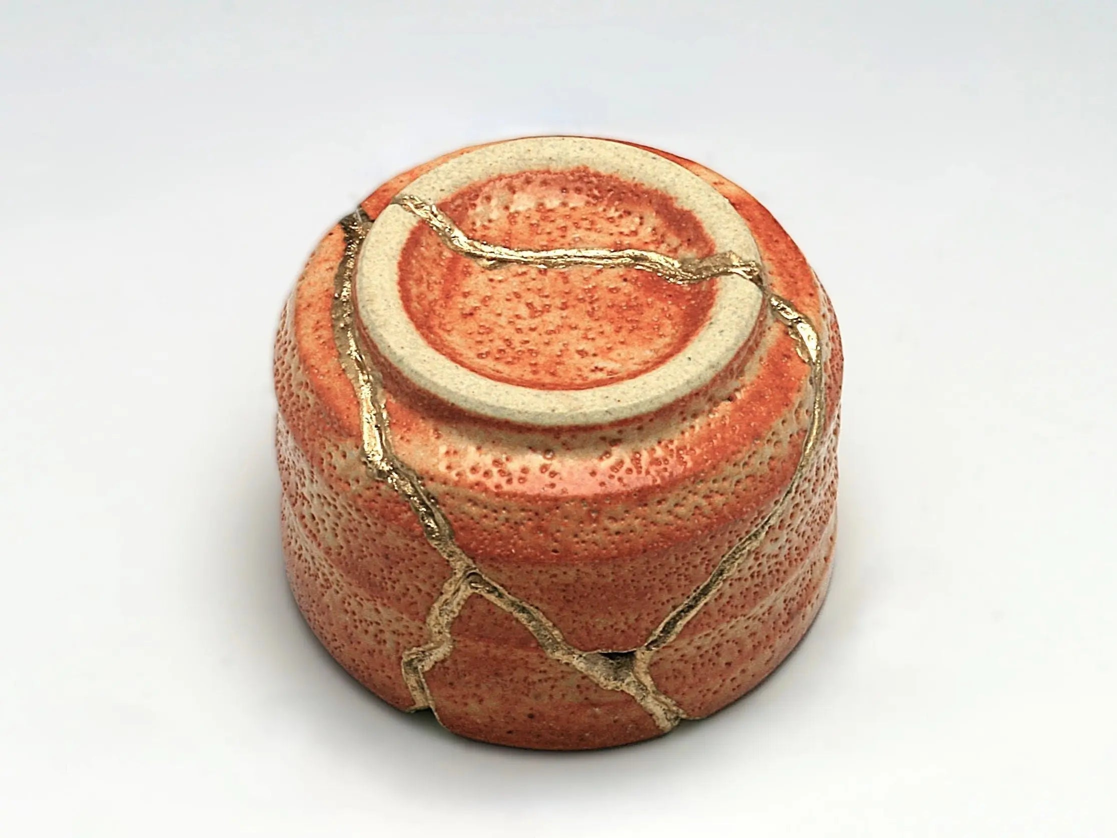 Small Orange Kintsugi Saki Cup