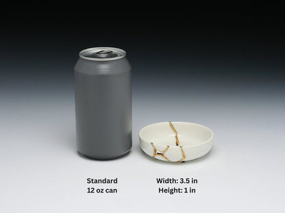 Small White Kintsugi Dish
