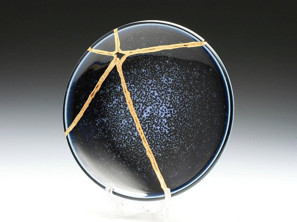 Medium Blue Kintsugi Plate
