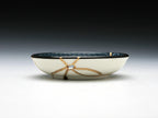 Small Blue and White Kintsugi Plate with Radish Image