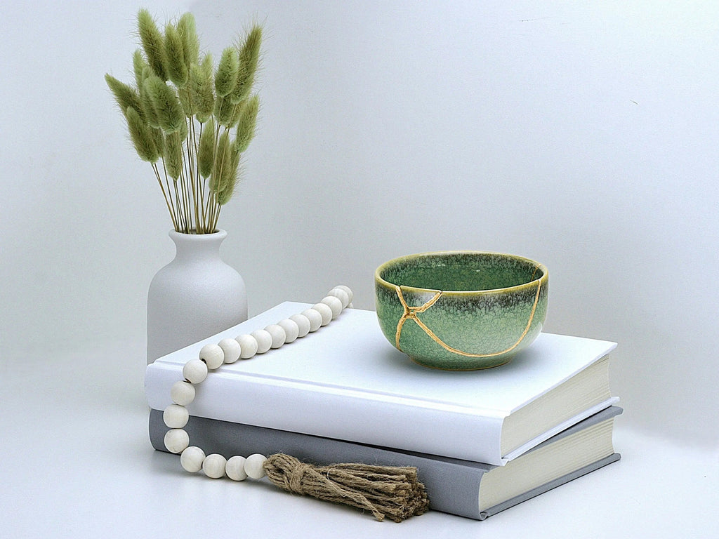 Medium Green Kintsugi Bowl