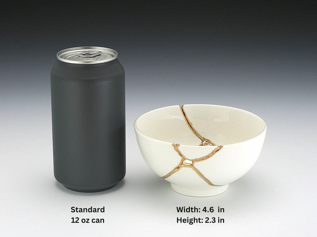 Medium White Kintsugi Bowl