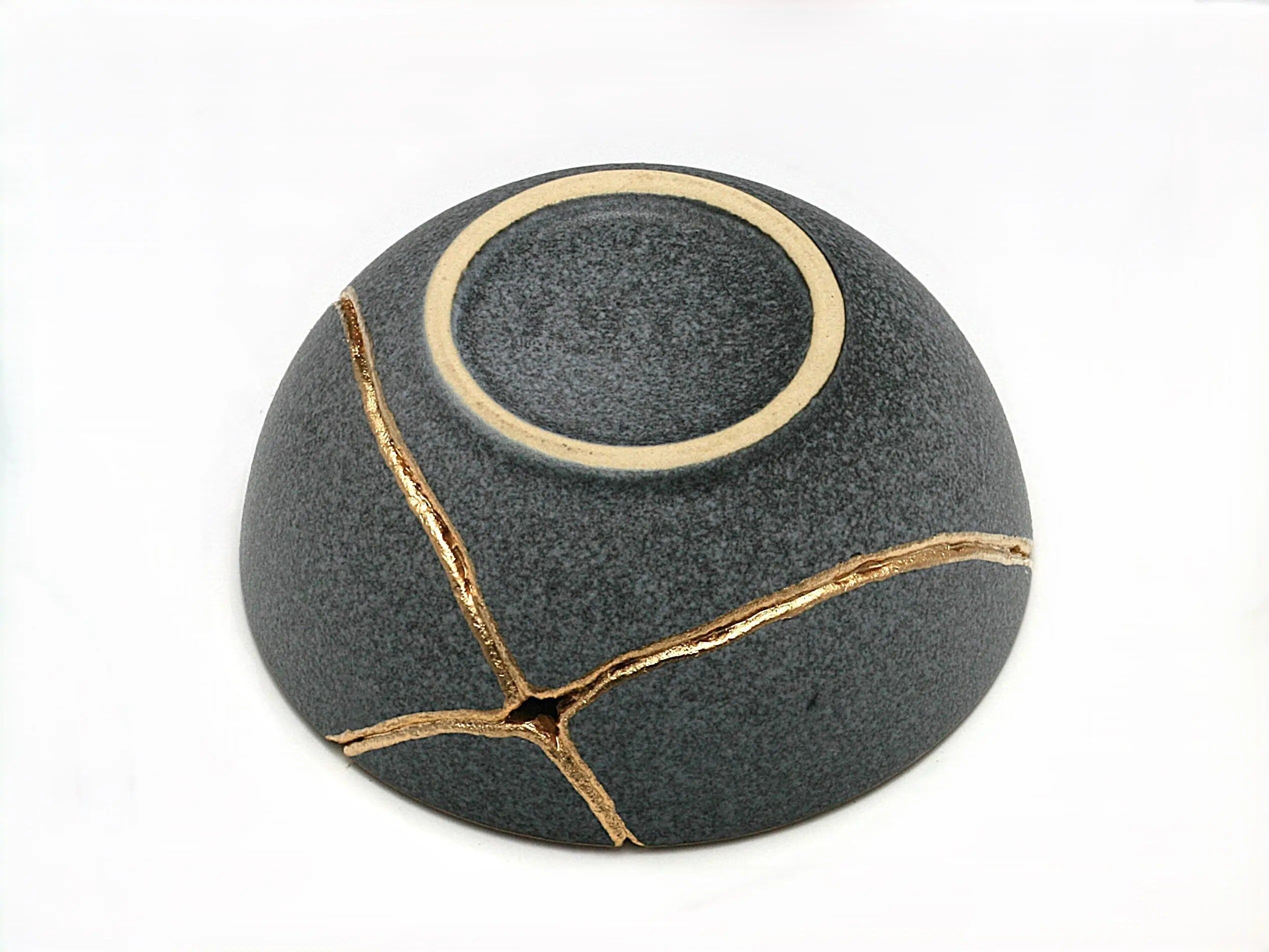 Small Pink and Gray Kintsugi Bowl