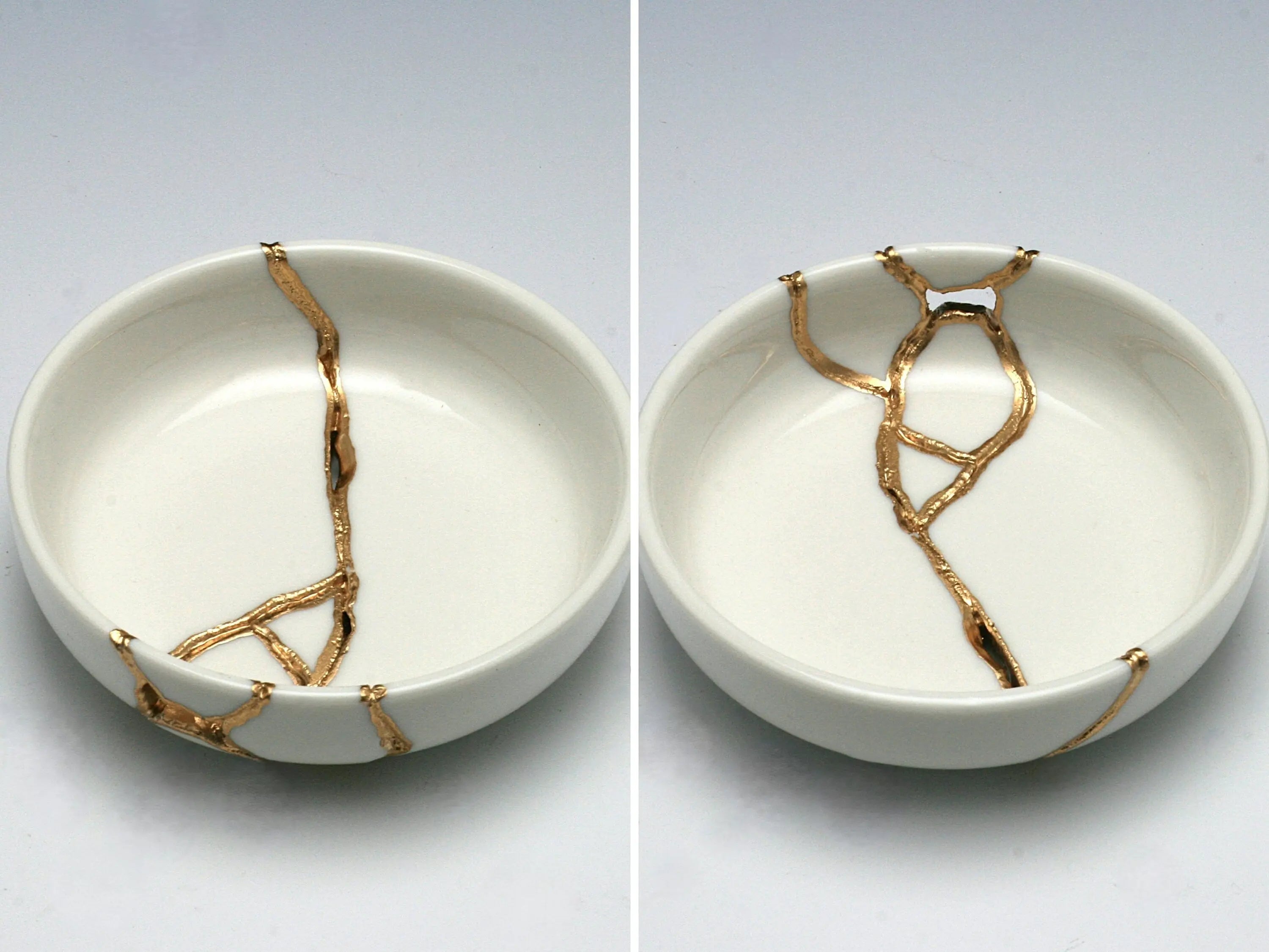 Small White Kintsugi Dish