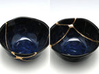 Medium Dark Blue Speckled Kintsugi Bowl