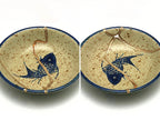 Small Beige Kintsugi Plate with Fish Image