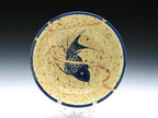 Small Beige Kintsugi Plate with Fish Image