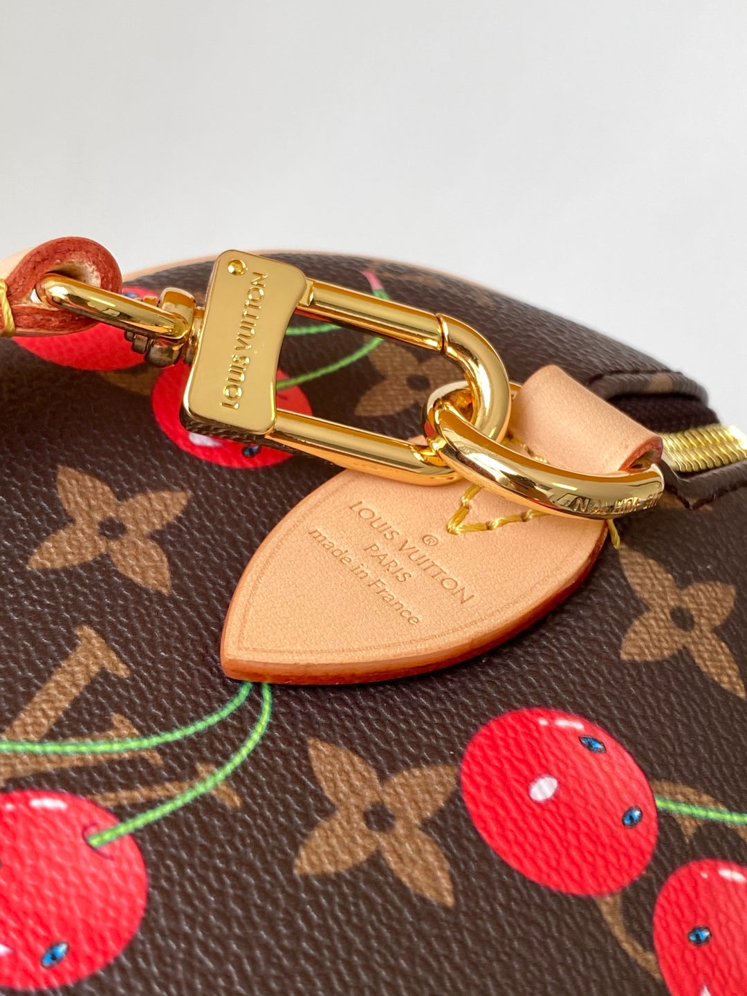 LV x TM Speedy BandouliÃ¨re 20cm Brown Monogram Cherry Canvas Cowhide GHW