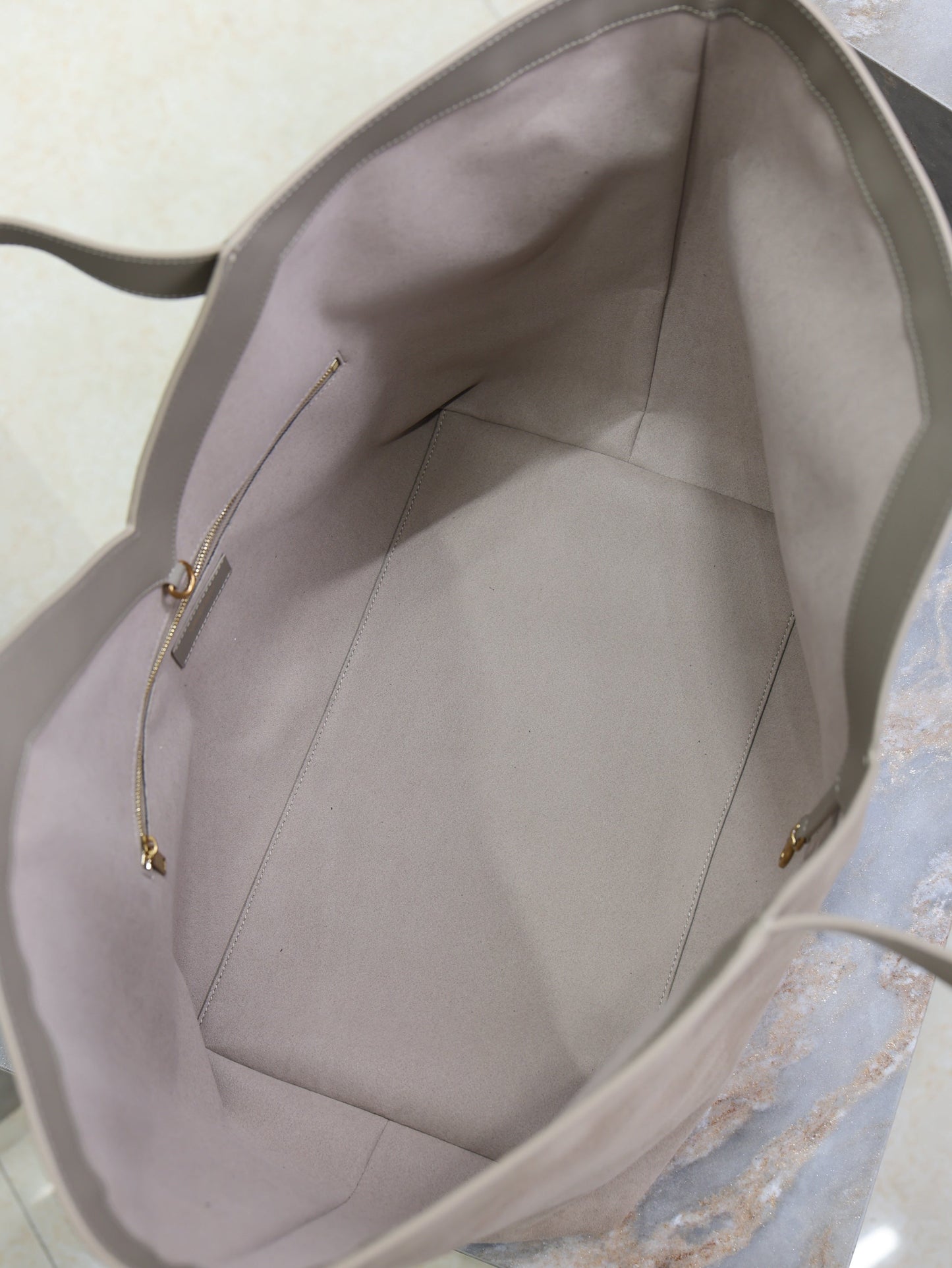 Y Tote Bag Gray Suede