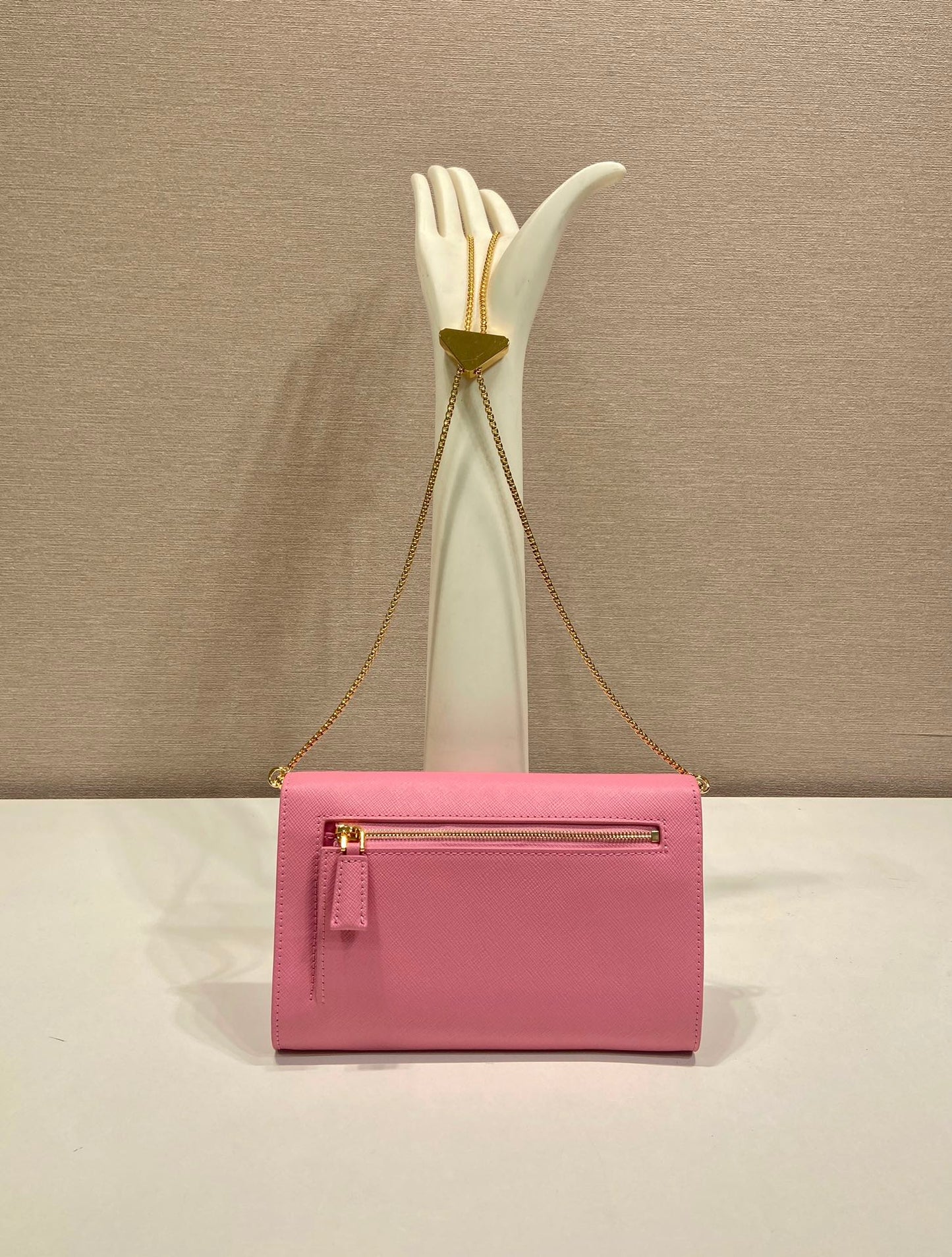 PRA Cross pattern envelope bag pink leather 341153