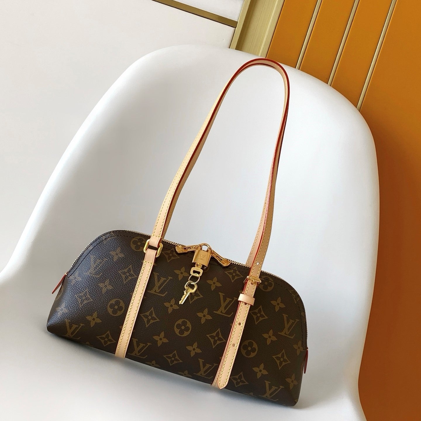 LV Hang On Bag Brown Monogram Coated Canvas &Cowhide