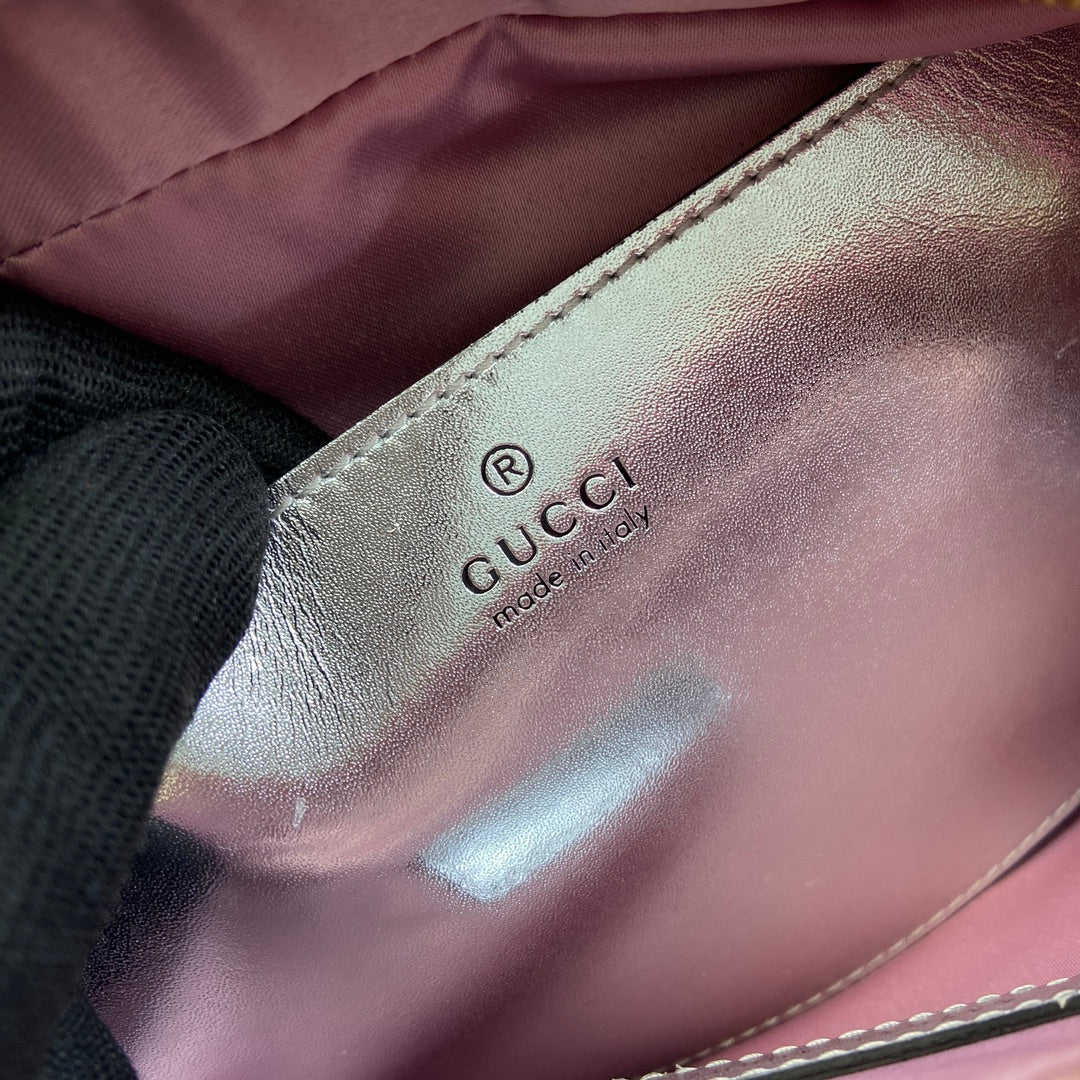 GG MARMONT 24 SMALL MATELASS_ SHOULDER BAG LIGTH PINK CALFSKIN
