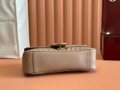 GG MARMONT MATELASS_ LARGE 26 BAG BEIGE CALFSKIN