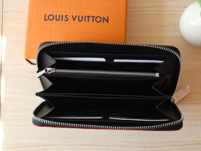 ZIPPY WALLET 19 IN BLACK MIX COLORFUL CALFSKIN