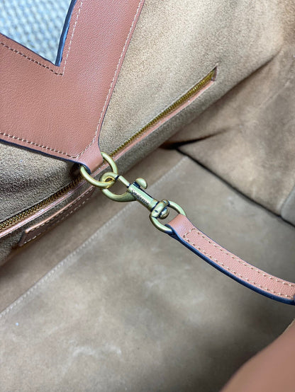 Y TOTE BAG 39 IN TAWNY BROWN CALFSKIN