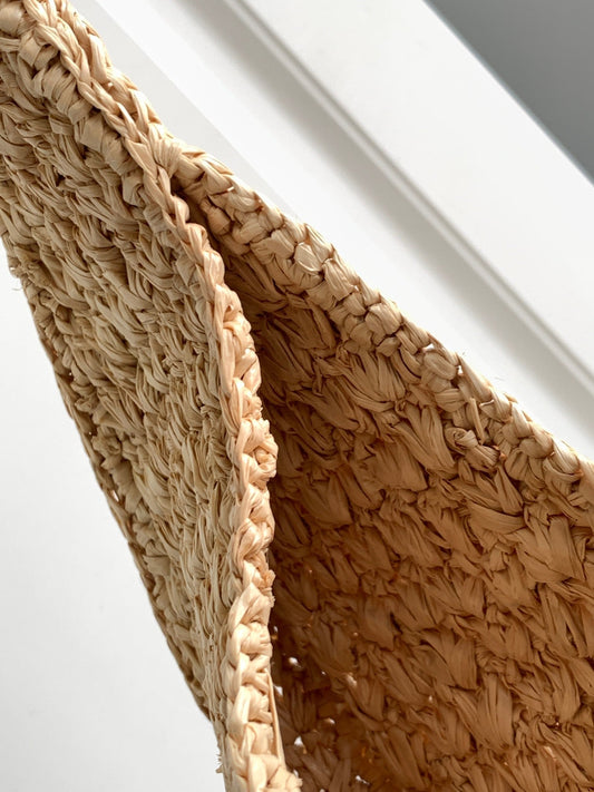 celin classic panier 33cm hobo bag raffia and white calfskin